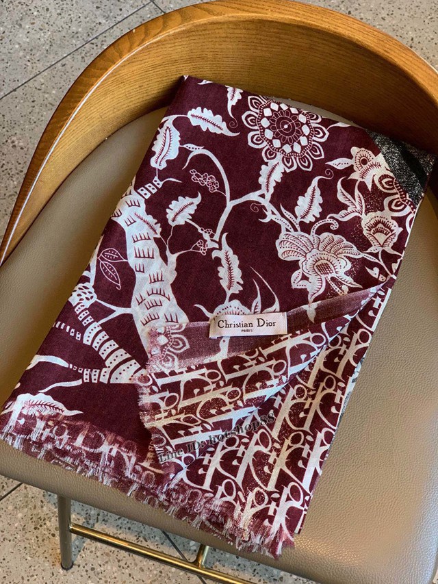 Dior專櫃新款D銀絲拼花紋迪奧客供銀絲羊絨面料長巾 mmyj1632